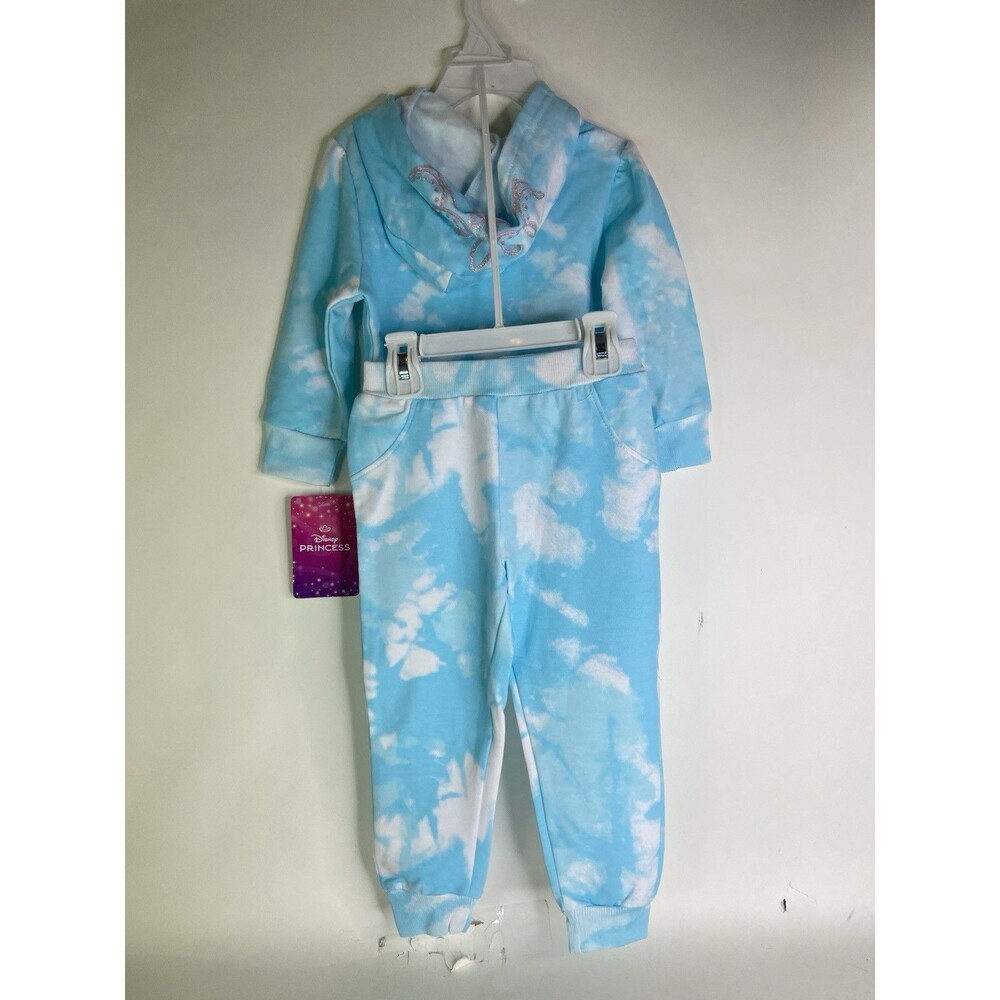 Disney Princess Cinderella Tie Dye Hoodie Top Jogger Pants Outfit Set Girls 2T - Picture 4 of 14